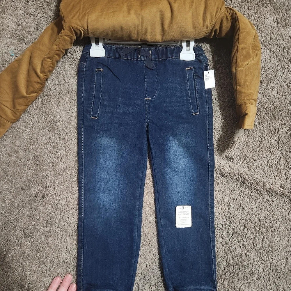 7 For All Mankind Brown and Blue Kids Matching Set